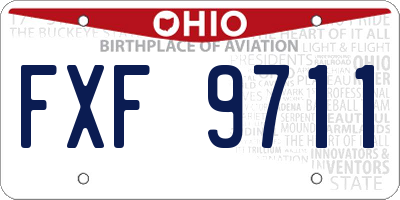 OH license plate FXF9711