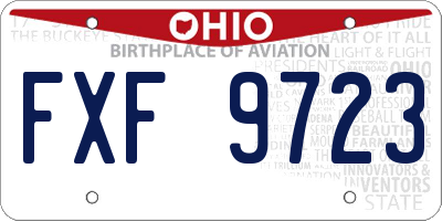 OH license plate FXF9723