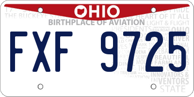 OH license plate FXF9725