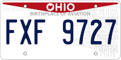 OH license plate FXF9727