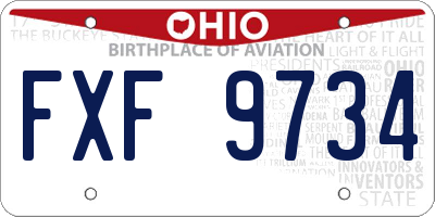OH license plate FXF9734