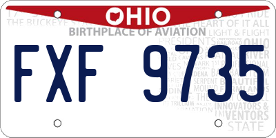 OH license plate FXF9735