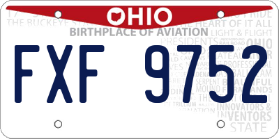OH license plate FXF9752