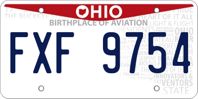 OH license plate FXF9754