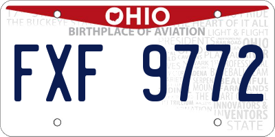 OH license plate FXF9772