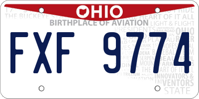 OH license plate FXF9774