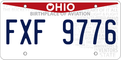 OH license plate FXF9776