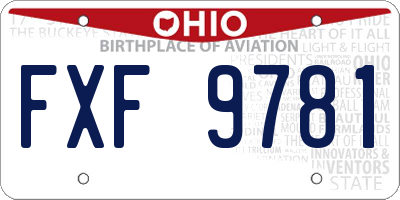 OH license plate FXF9781