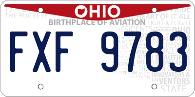 OH license plate FXF9783