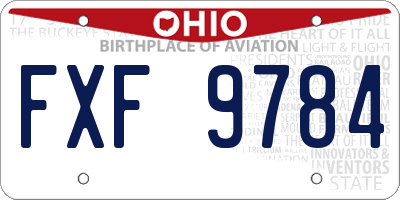 OH license plate FXF9784
