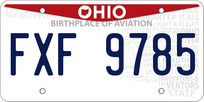 OH license plate FXF9785