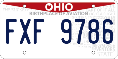 OH license plate FXF9786