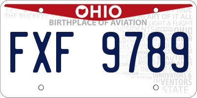 OH license plate FXF9789