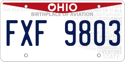 OH license plate FXF9803