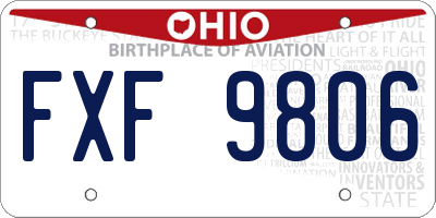 OH license plate FXF9806