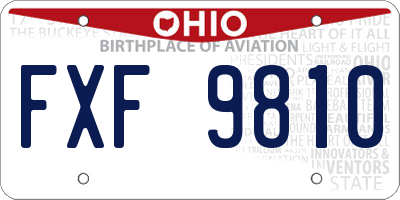 OH license plate FXF9810