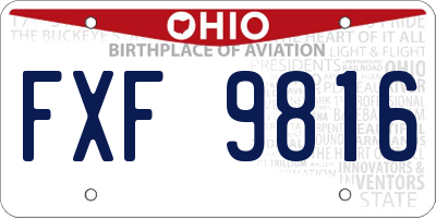 OH license plate FXF9816