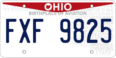 OH license plate FXF9825
