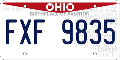 OH license plate FXF9835