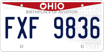 OH license plate FXF9836