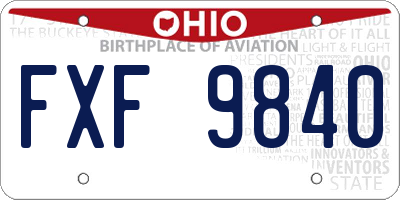 OH license plate FXF9840
