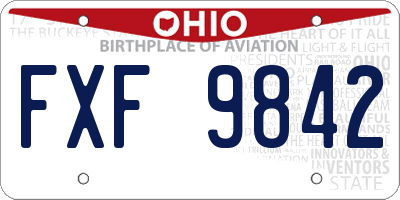 OH license plate FXF9842