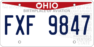 OH license plate FXF9847