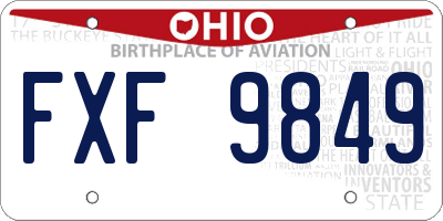 OH license plate FXF9849