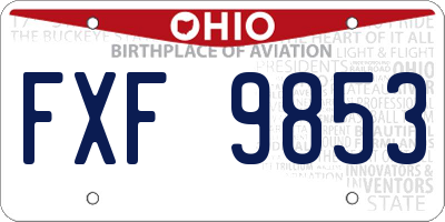 OH license plate FXF9853