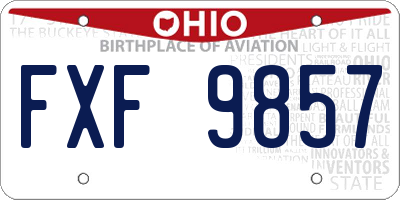 OH license plate FXF9857