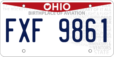 OH license plate FXF9861