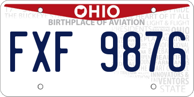 OH license plate FXF9876