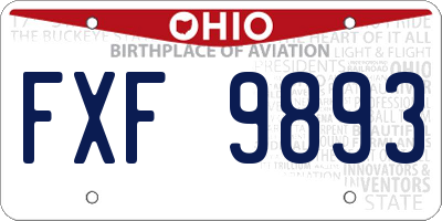 OH license plate FXF9893