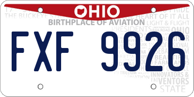 OH license plate FXF9926