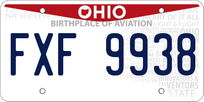 OH license plate FXF9938