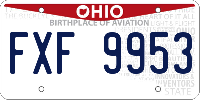 OH license plate FXF9953