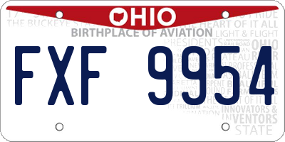 OH license plate FXF9954