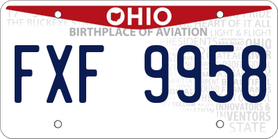 OH license plate FXF9958