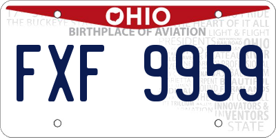 OH license plate FXF9959