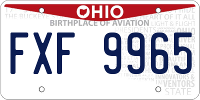 OH license plate FXF9965