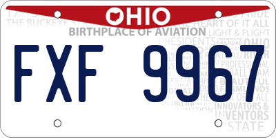OH license plate FXF9967
