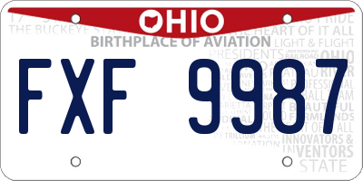OH license plate FXF9987