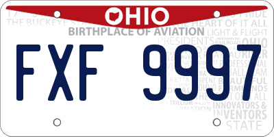 OH license plate FXF9997