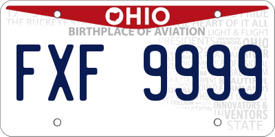 OH license plate FXF9999