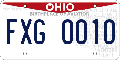 OH license plate FXG0010