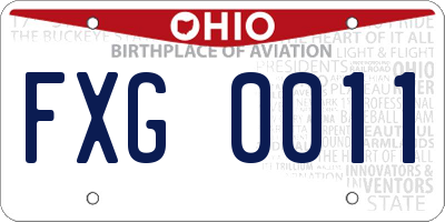 OH license plate FXG0011