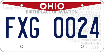 OH license plate FXG0024