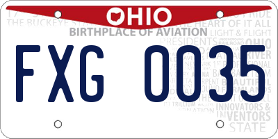 OH license plate FXG0035