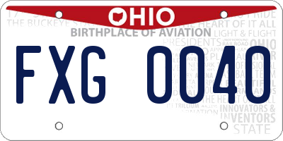 OH license plate FXG0040