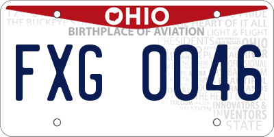 OH license plate FXG0046